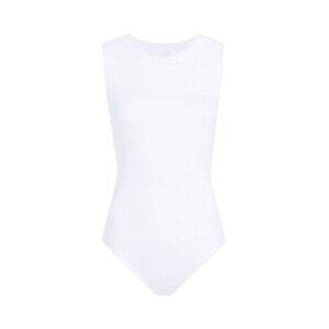 nuuds White Ribbed Sleeveless Bodysuit